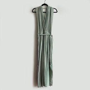 Sustanable Eco friendly brand Spiritum Tulum mint green handmade maxi dress